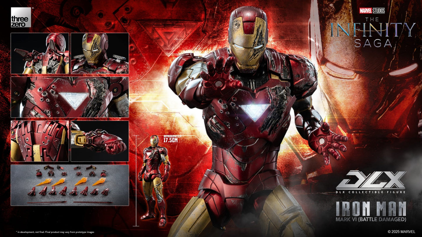Marvel Studios Infinity Saga DLX Iron Man Mk. 6 (Battle Damaged) 1:12 Scale Figure