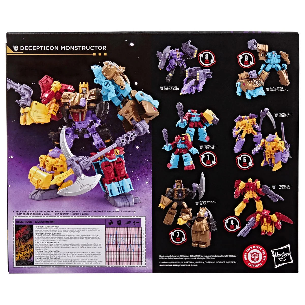 Transformers Age of the Primes Commander Class Decepticon Monstructor 6-Figure Combiner Set