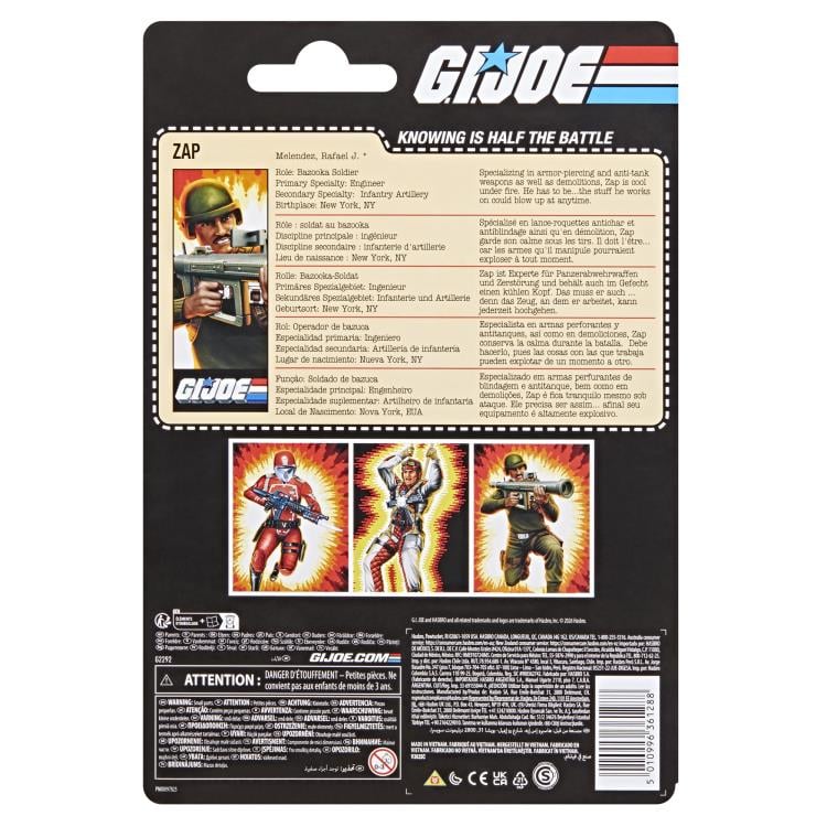 G.I. Joe Classified Series Rafael “Zap” Melendez (Retro Cardback)
