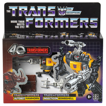 Transformers Retro G1 Decepticon Bombshell & Autobot Ramhorn (40th Anniversary)