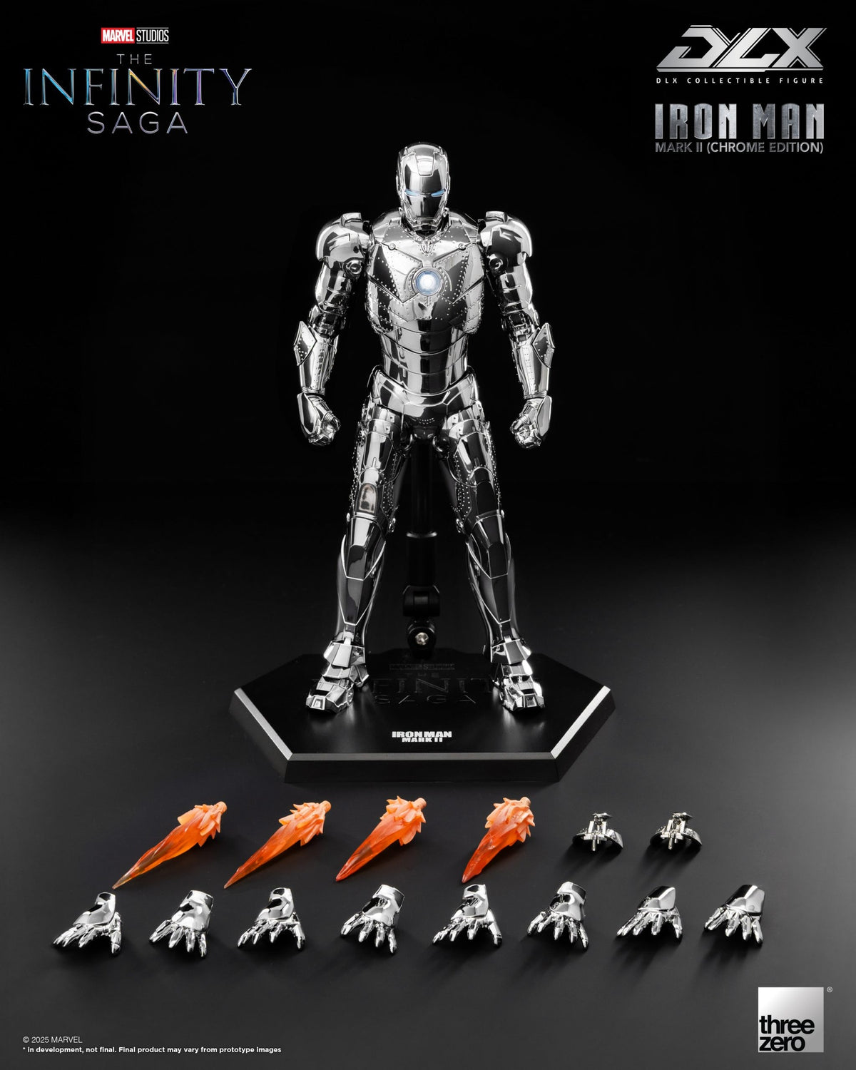 Marvel Studios Infinity Saga DLX Iron Man MK2 (Chrome Edition) 1:12 Scale Figure