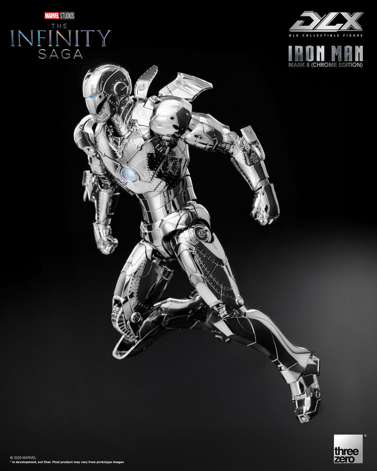 Marvel Studios Infinity Saga DLX Iron Man MK2 (Chrome Edition) 1:12 Scale Figure