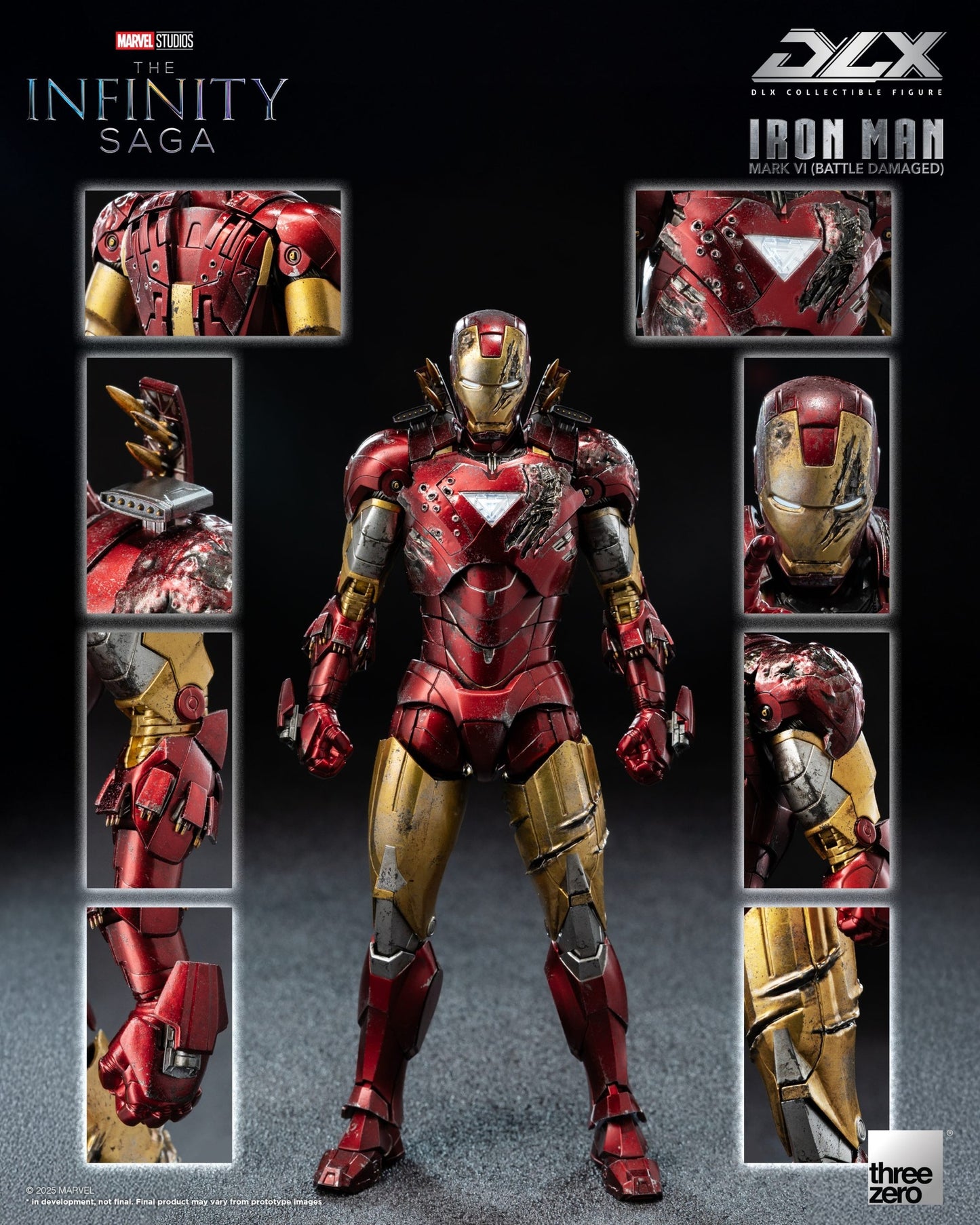 Marvel Studios Infinity Saga DLX Iron Man Mk. 6 (Battle Damaged) 1:12 Scale Figure