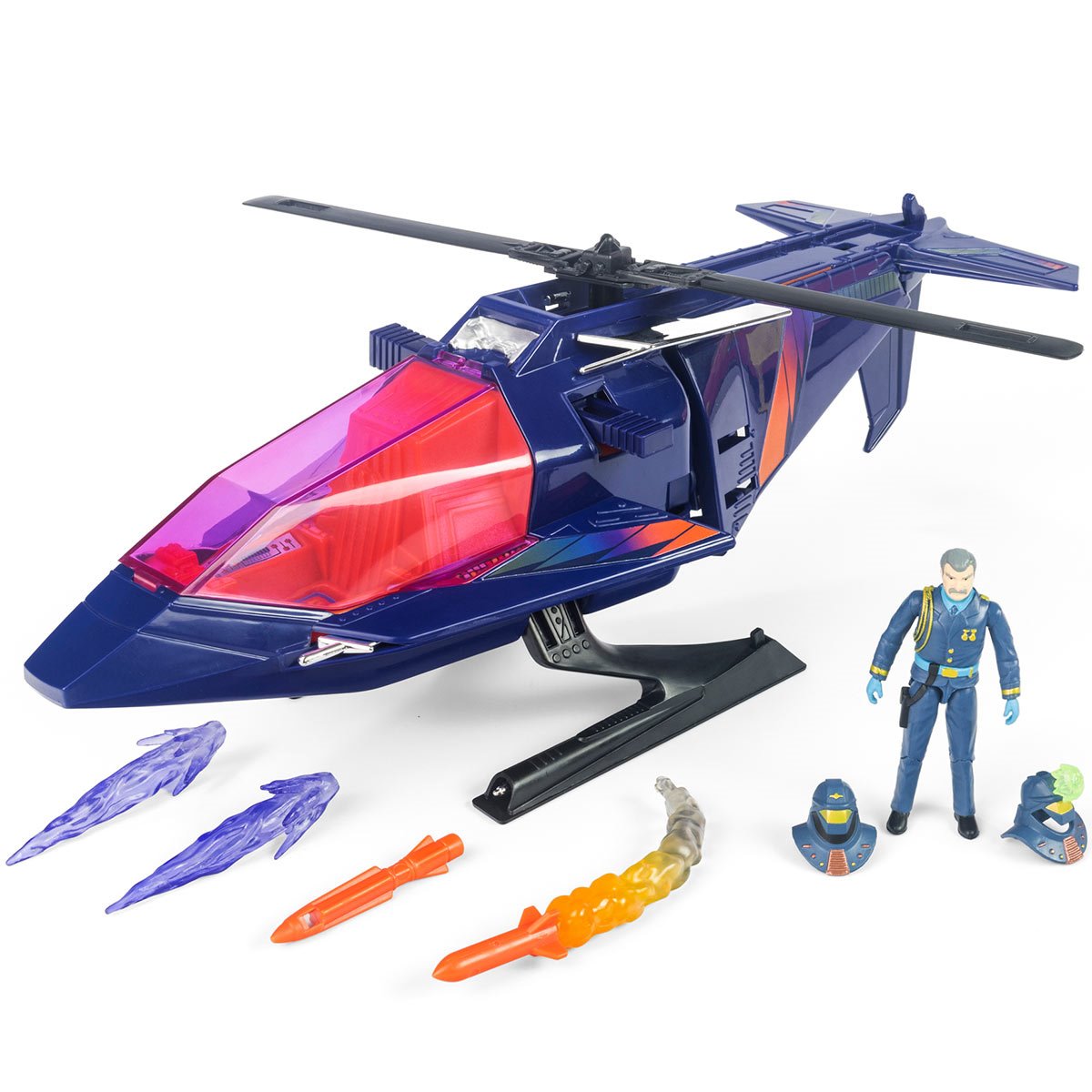 M.A.S.K. High Tech Helicopter (Switchblade) Vehicle with Miles Mayhem