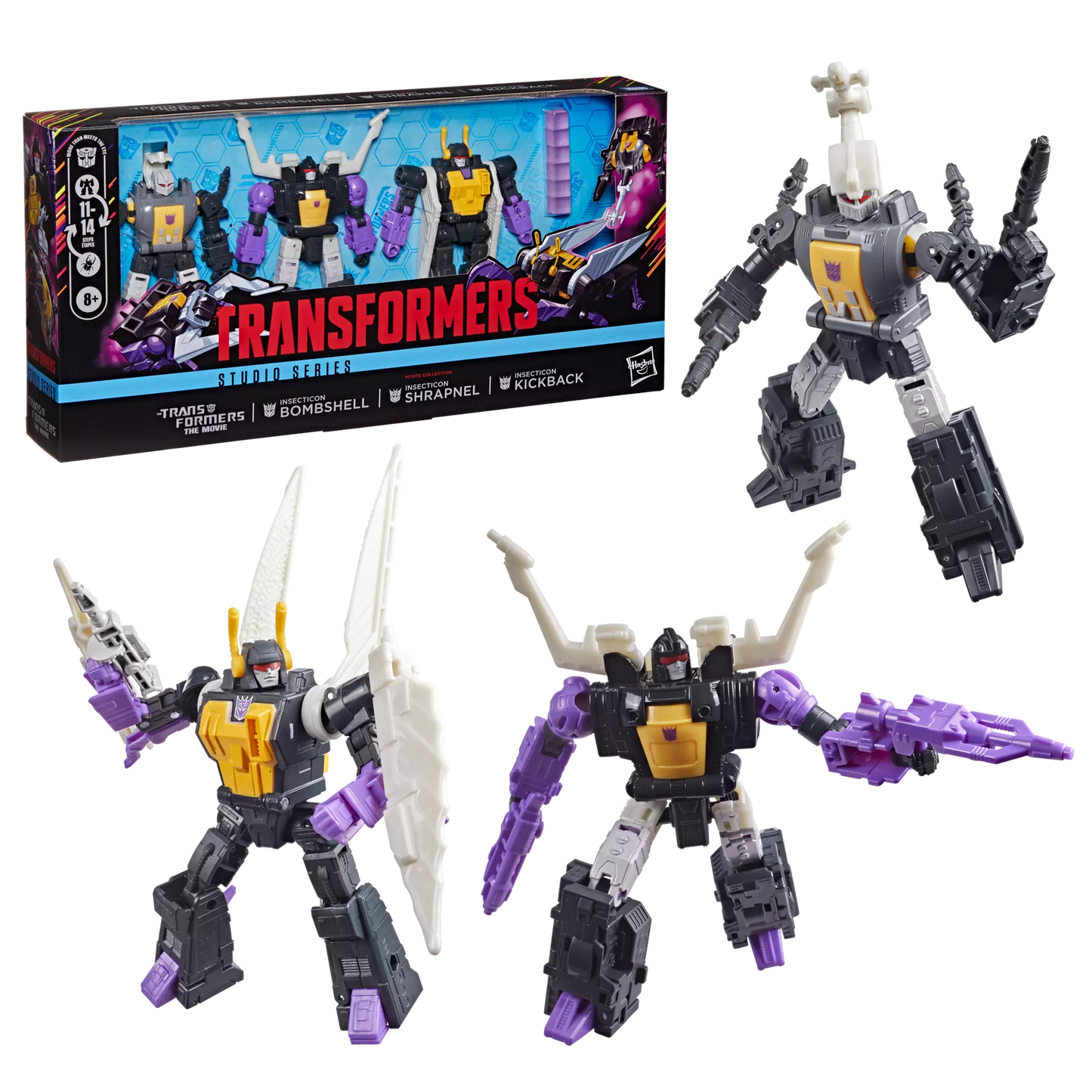Transformers Studio Series MTMTE Collection Insecticon Bombshell, Insecticon Shrapnel, & Insecticon Kickback [Transformers: The Movie]