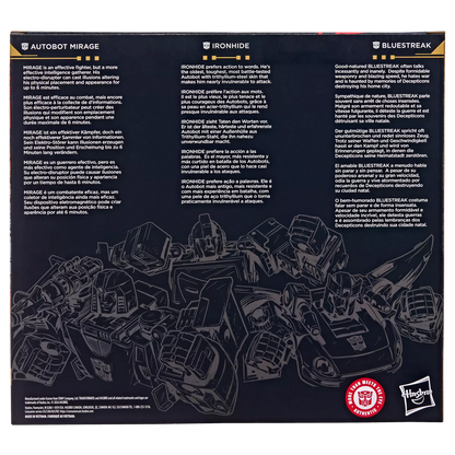 Transformers Age of the Primes Deluxe Class Autobot Mirage, Voyager Class Ironhide, & Deluxe Class Bluestreak