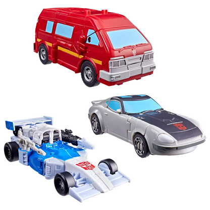 Transformers Age of the Primes Deluxe Class Autobot Mirage, Voyager Class Ironhide, & Deluxe Class Bluestreak