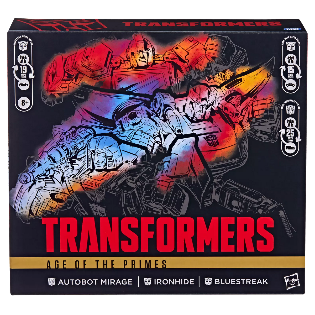Transformers Age of the Primes Deluxe Class Autobot Mirage, Voyager Class Ironhide, & Deluxe Class Bluestreak